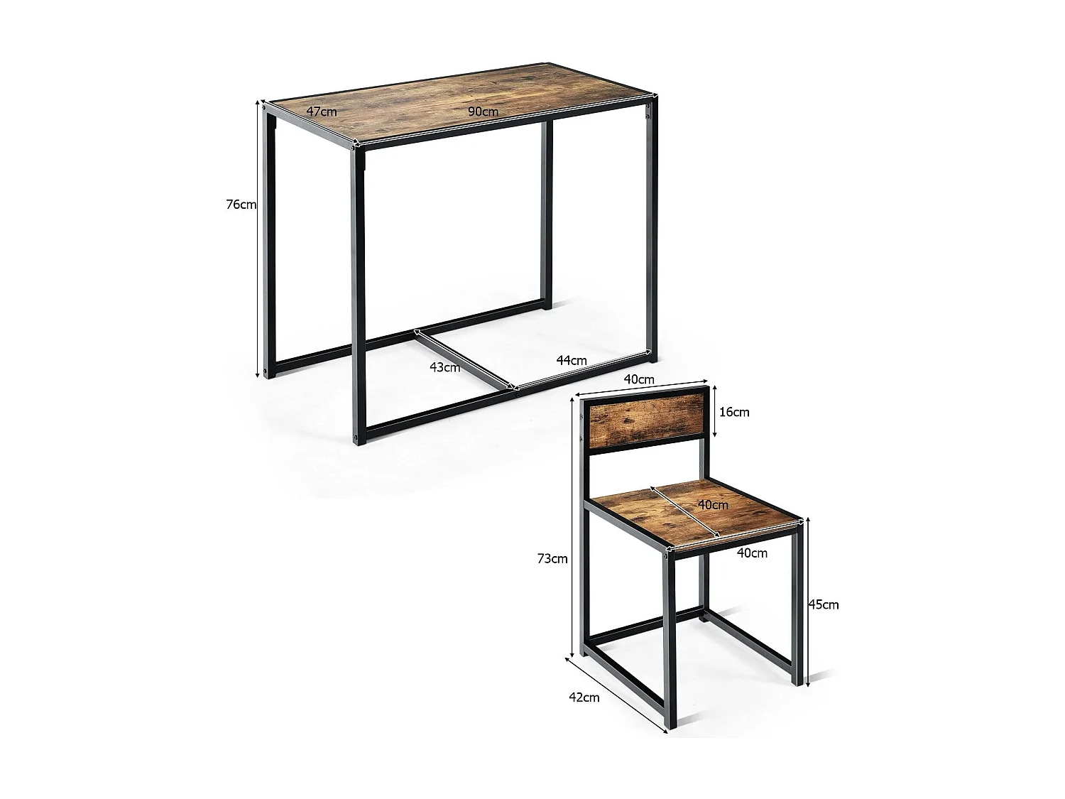 3 tlg. Tischgruppe Essgruppe Bartisch-Set Küchentisch Esstisch Tisch + 2 Stühle Antik