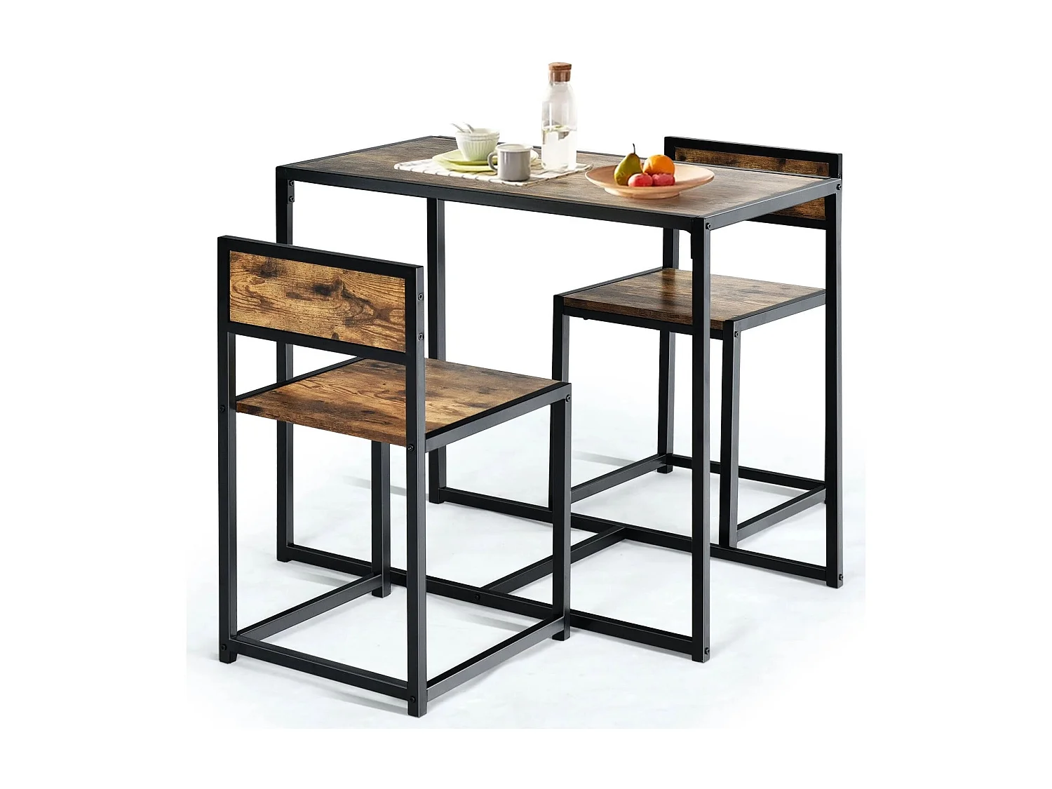 3 tlg. Tischgruppe Essgruppe Bartisch-Set Küchentisch Esstisch Tisch + 2 Stühle Antik