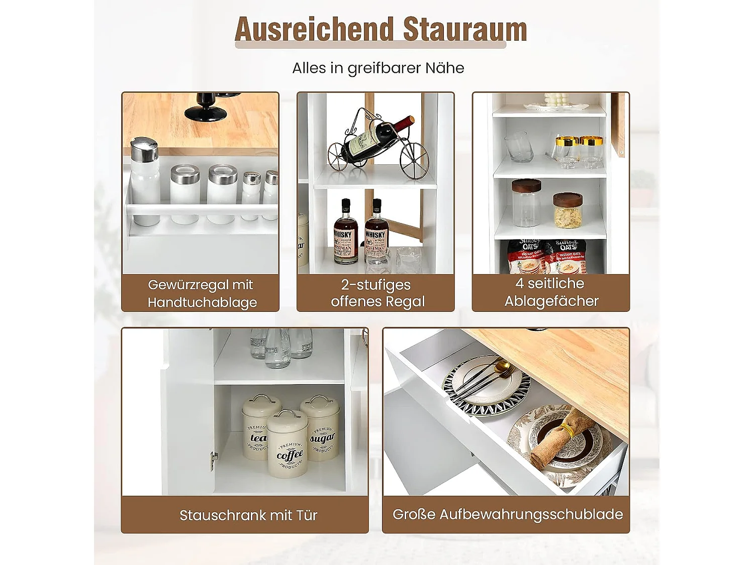 Küchenwagen mit ausziehbar Arbeitsfläche