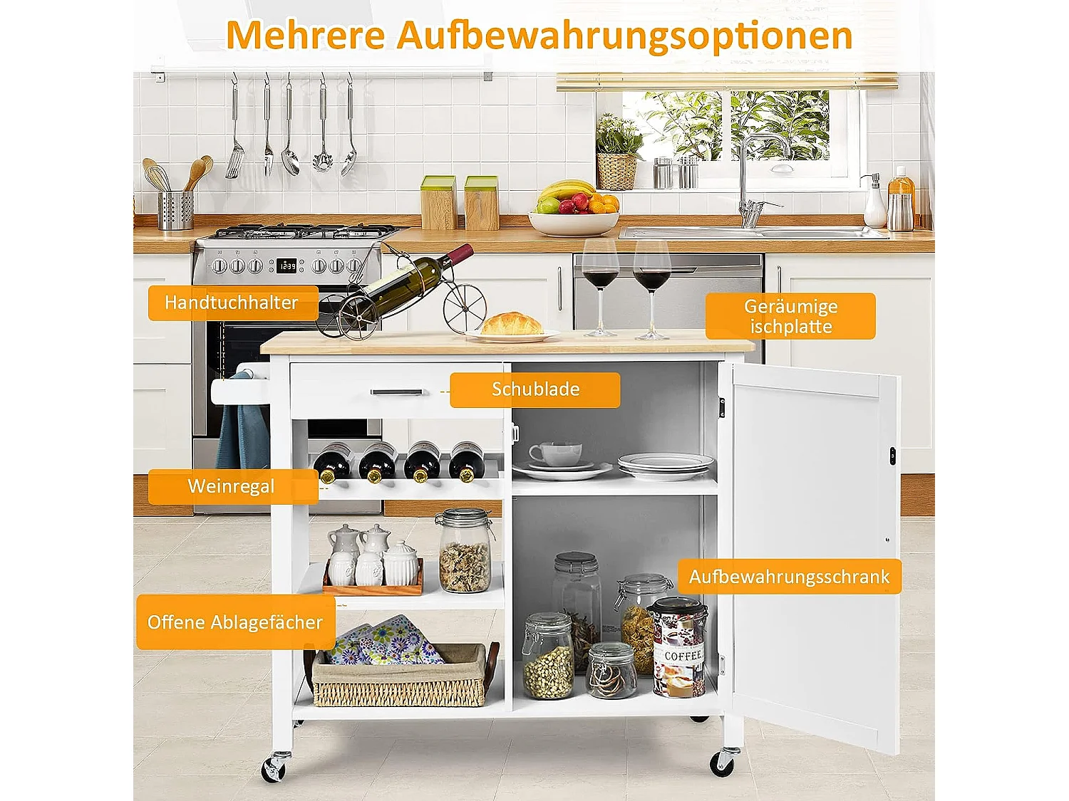Mobile Kücheninsel Küchenwagen TI88334