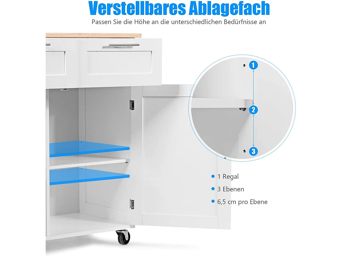 Küchenwagen Servierwagen mit Rollen HW55461