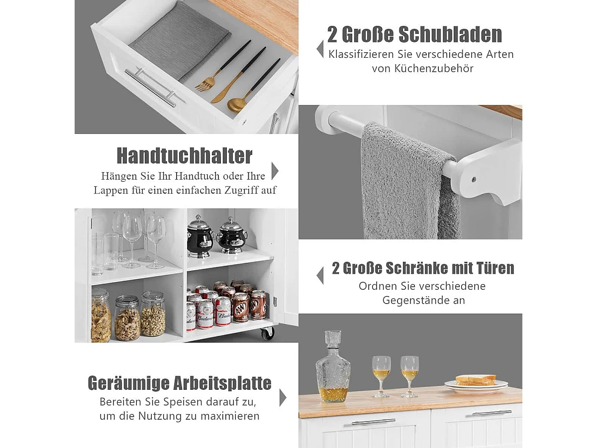 Küchenwagen Servierwagen mit Rollen HW55461