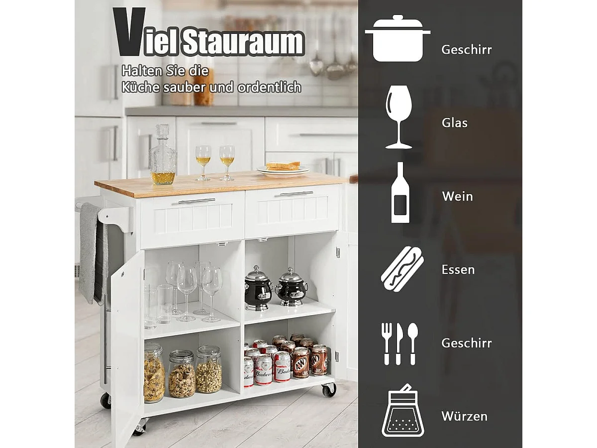Küchenwagen Servierwagen mit Rollen HW55461