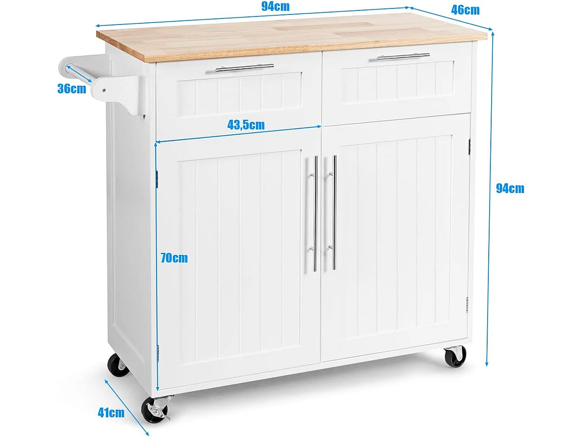 Küchenwagen Servierwagen mit Rollen HW55461