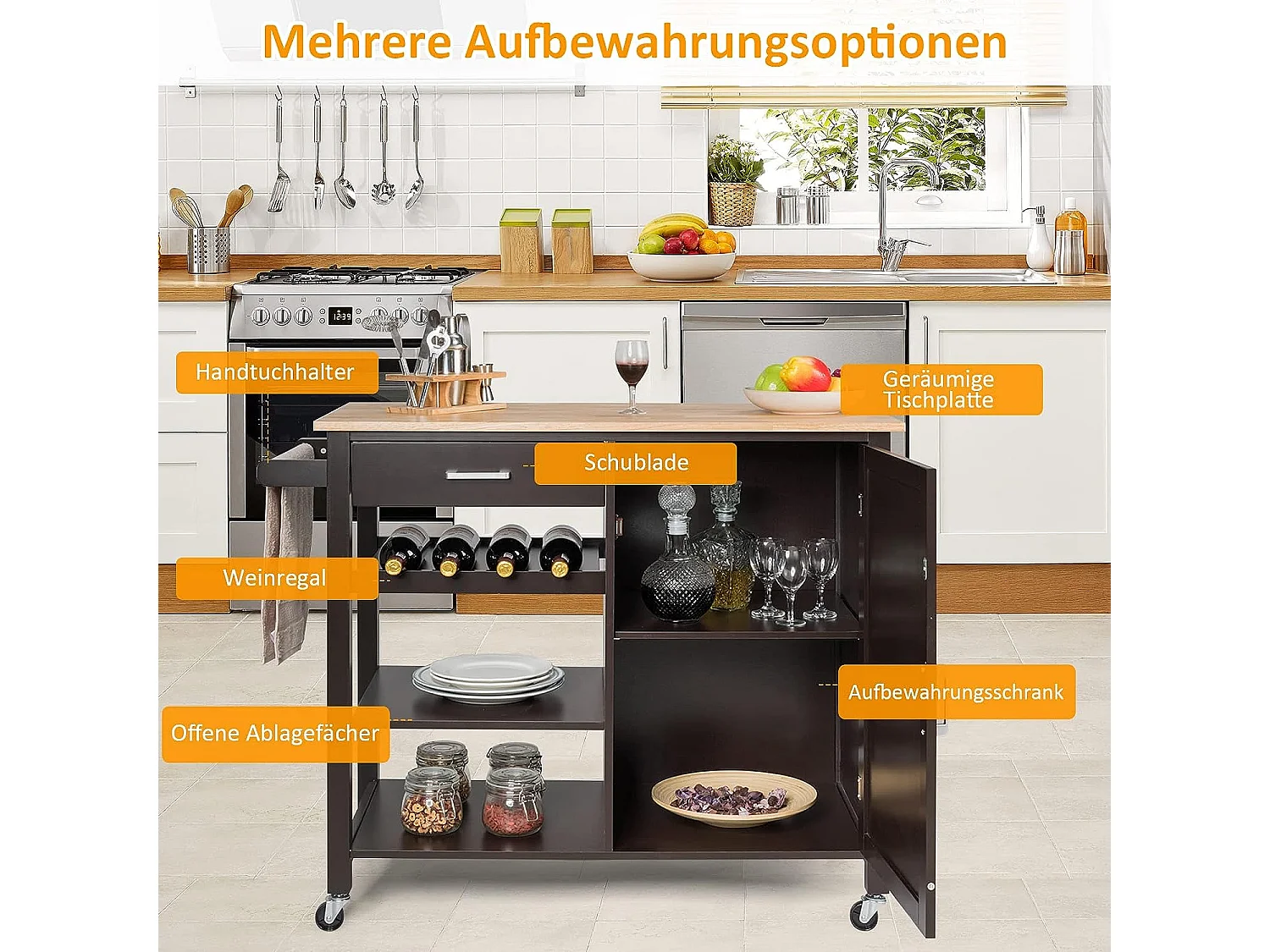 Mobile Kücheninsel Küchenwagen TI88334