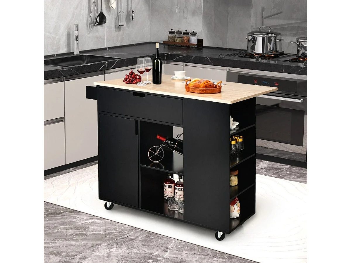Isola da cucina con piano ribaltabile Isola da cucina su ruote