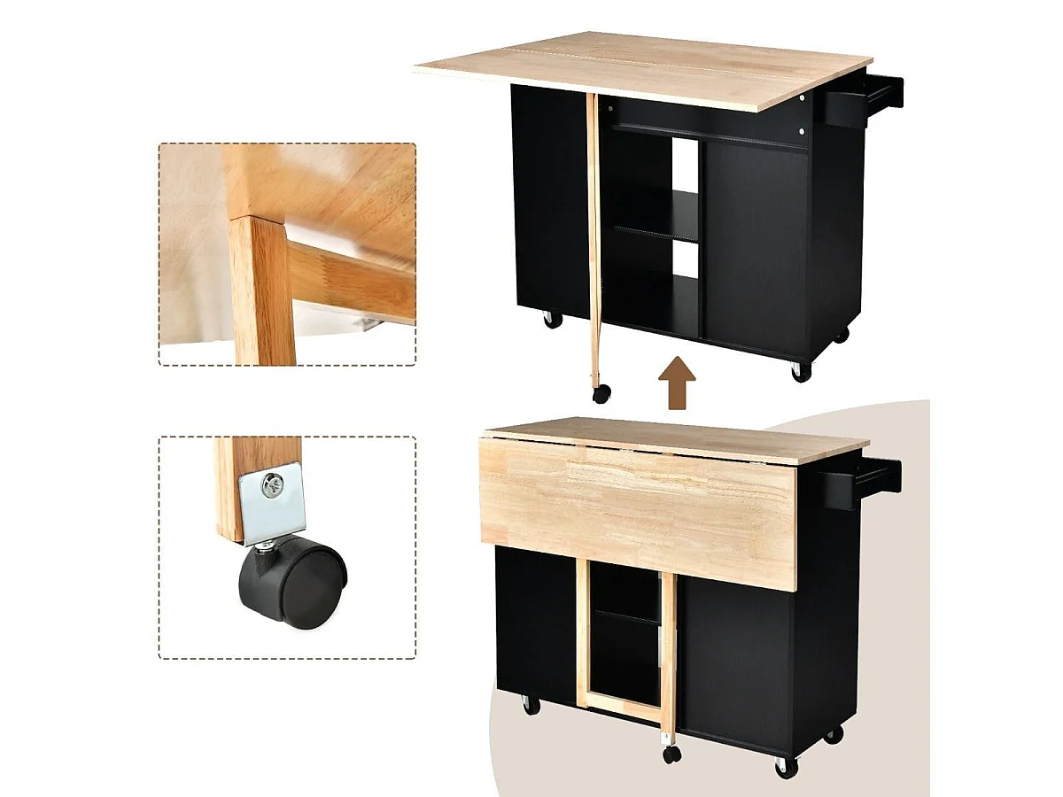 Isola da cucina con piano ribaltabile Isola da cucina su ruote