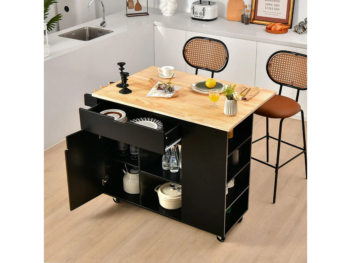 Isola da cucina con piano ribaltabile Isola da cucina su ruote