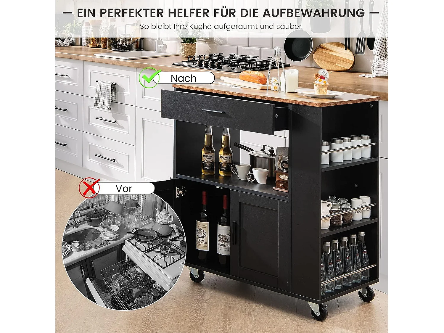 Küchenwagen auf Rollen, Servierwagen WO77513