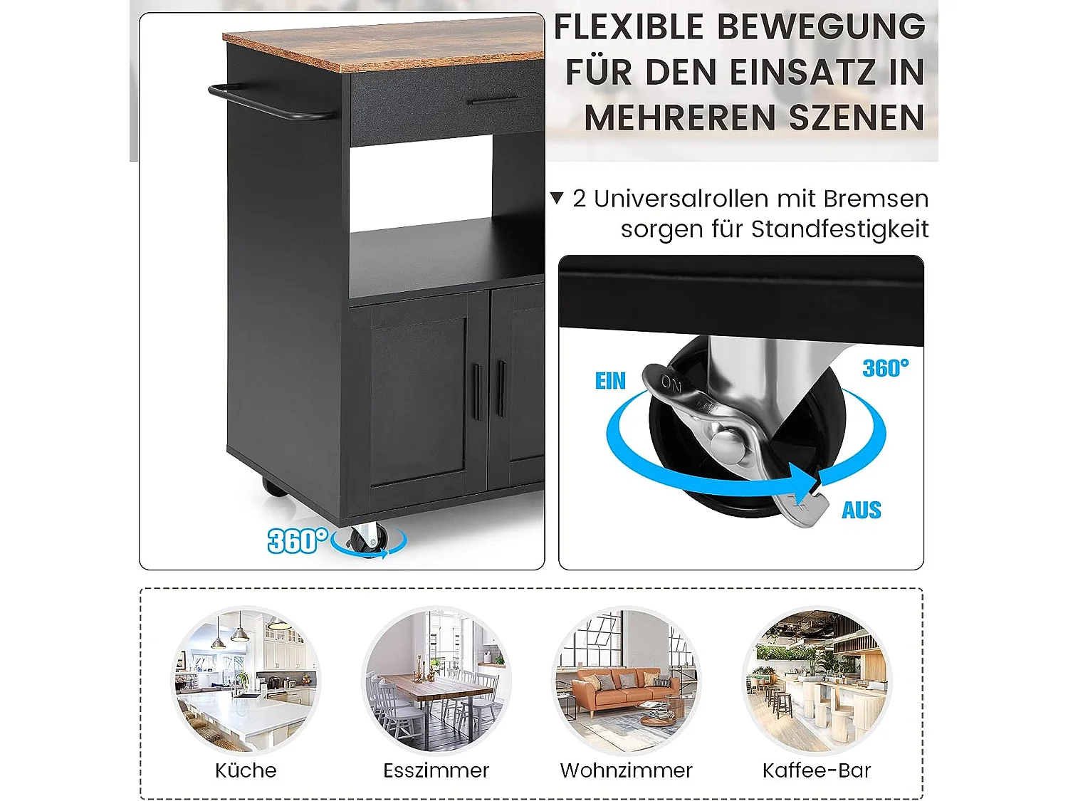 Küchenwagen auf Rollen, Servierwagen WO77513