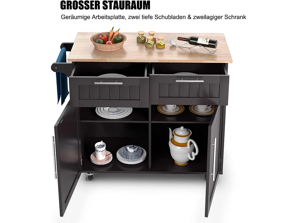 Küchenwagen Servierwagen mit Rollen HW55461