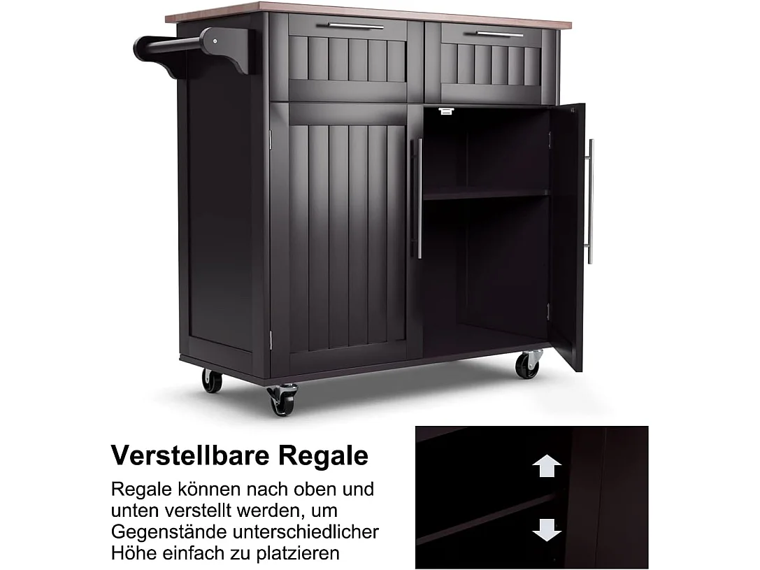 Küchenwagen Servierwagen mit Rollen HW55461