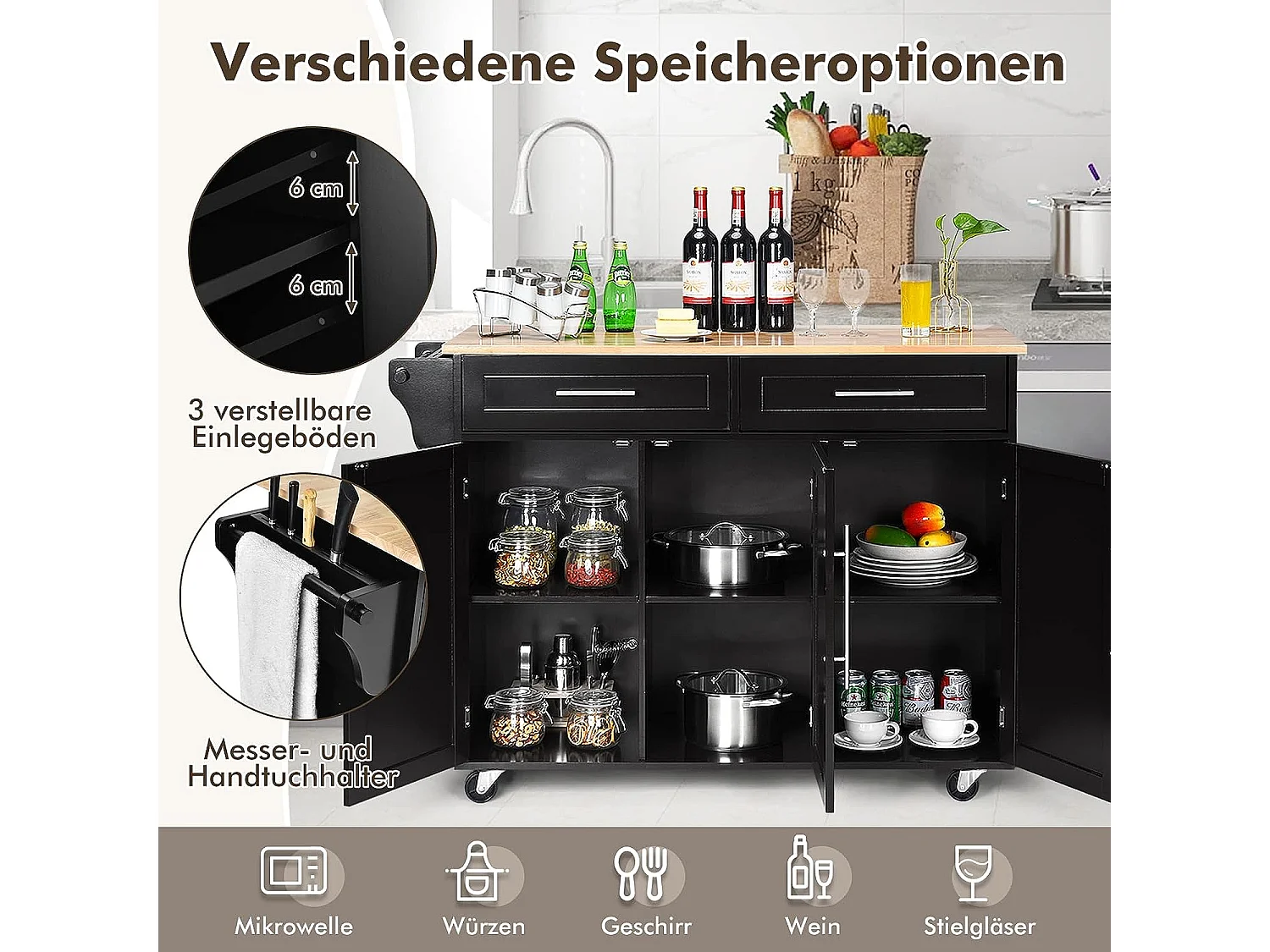 Küchenwagen auf Rollen WO76993+