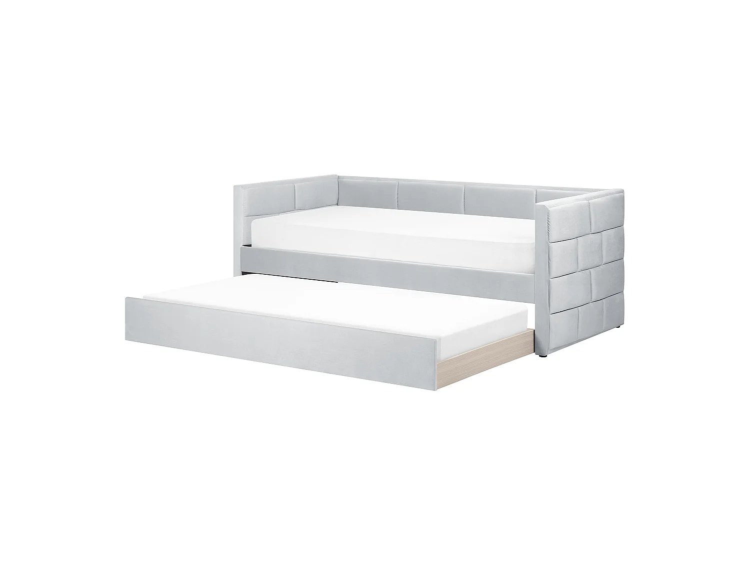 Letto estraibile Velluto CHAVONNE 90 x 200 cm Grigio chiaro