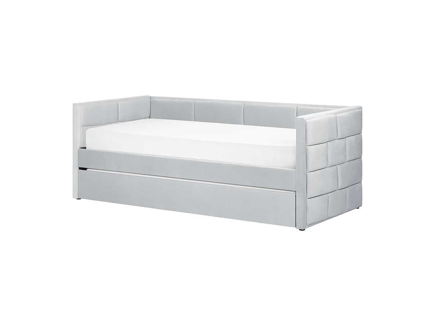 Letto estraibile Velluto CHAVONNE 90 x 200 cm Grigio chiaro