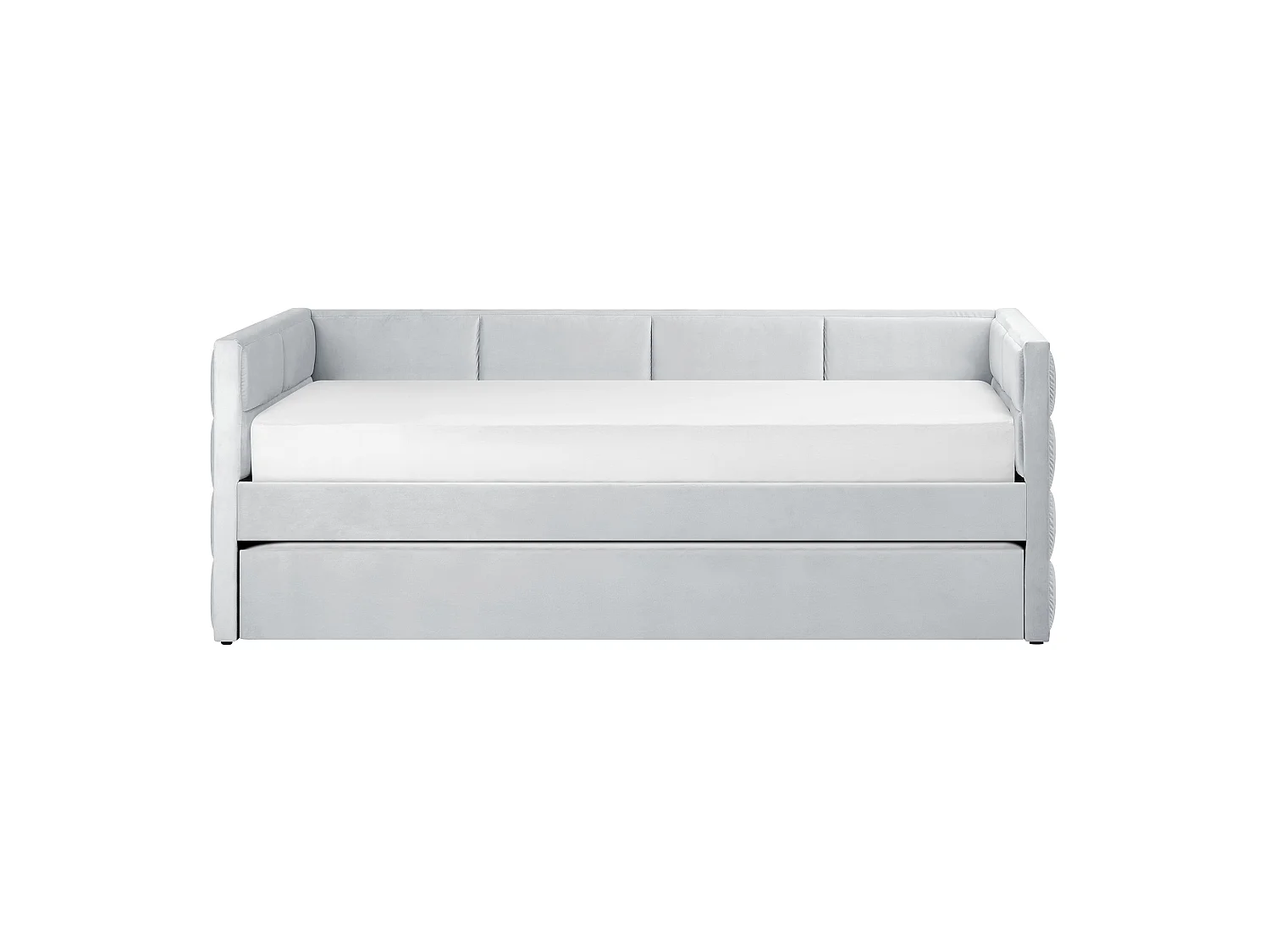 Letto estraibile Velluto CHAVONNE 90 x 200 cm Grigio chiaro