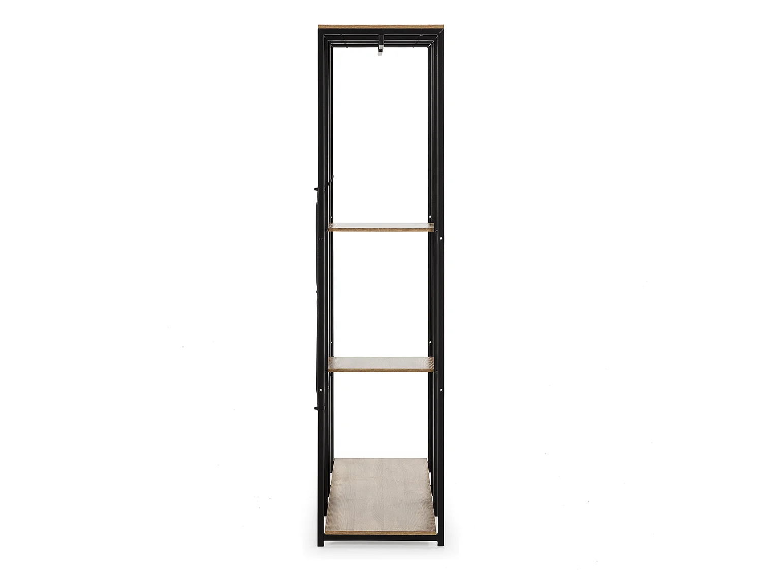 Armario vestidor Jana 3 estantes 2 Barras, Color Roble/Negro