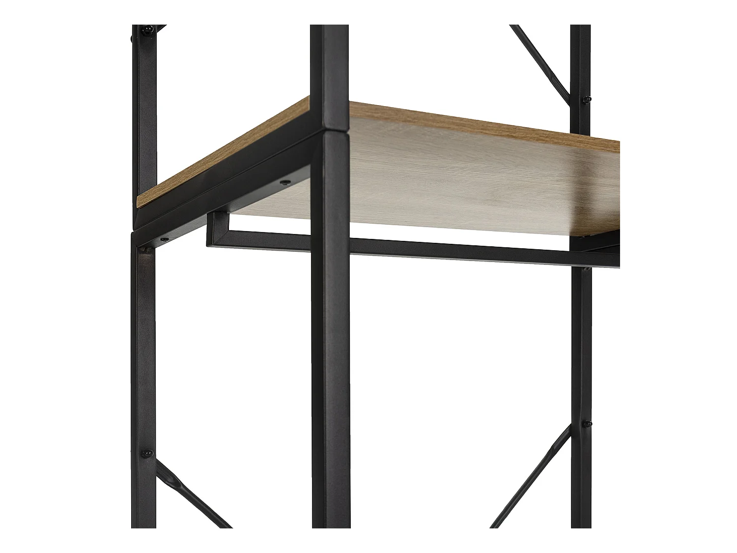 Armario vestidor Nerea 2 estantes 2 Barras, Color Roble/Negro