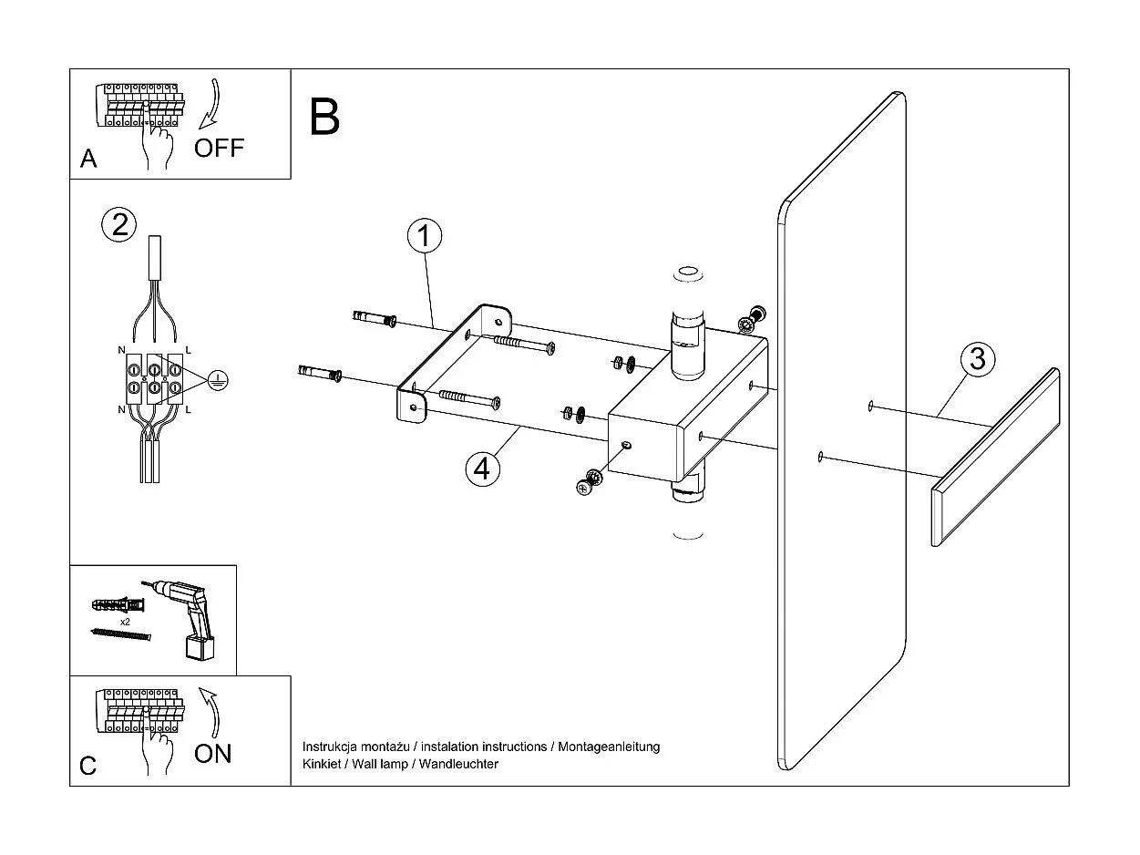 Kinkiet AZALIA szklany biały