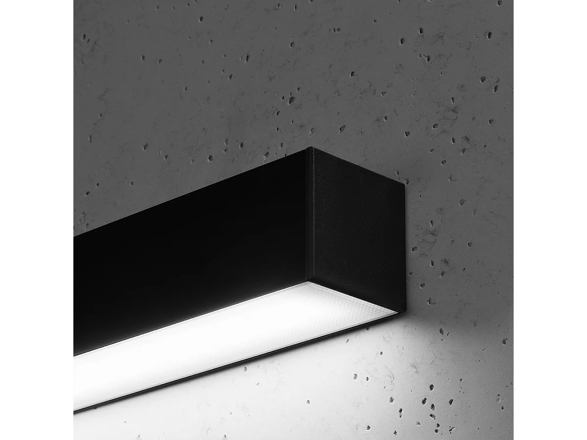 Kinkiety Minimalistyczny Pinne, Aluminium - 1 Źródło - L.90 X H.6 Cm - Czarny