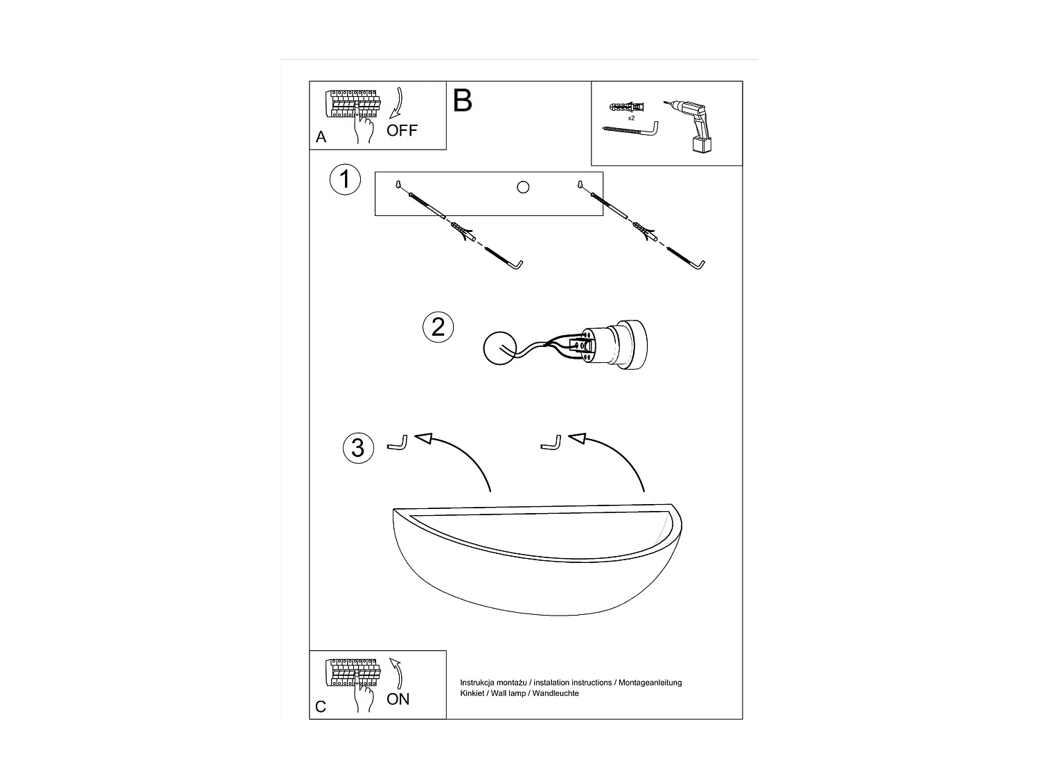 Sollux - 1 licht Ceramic Flush Wandleuchte Weiß, E27