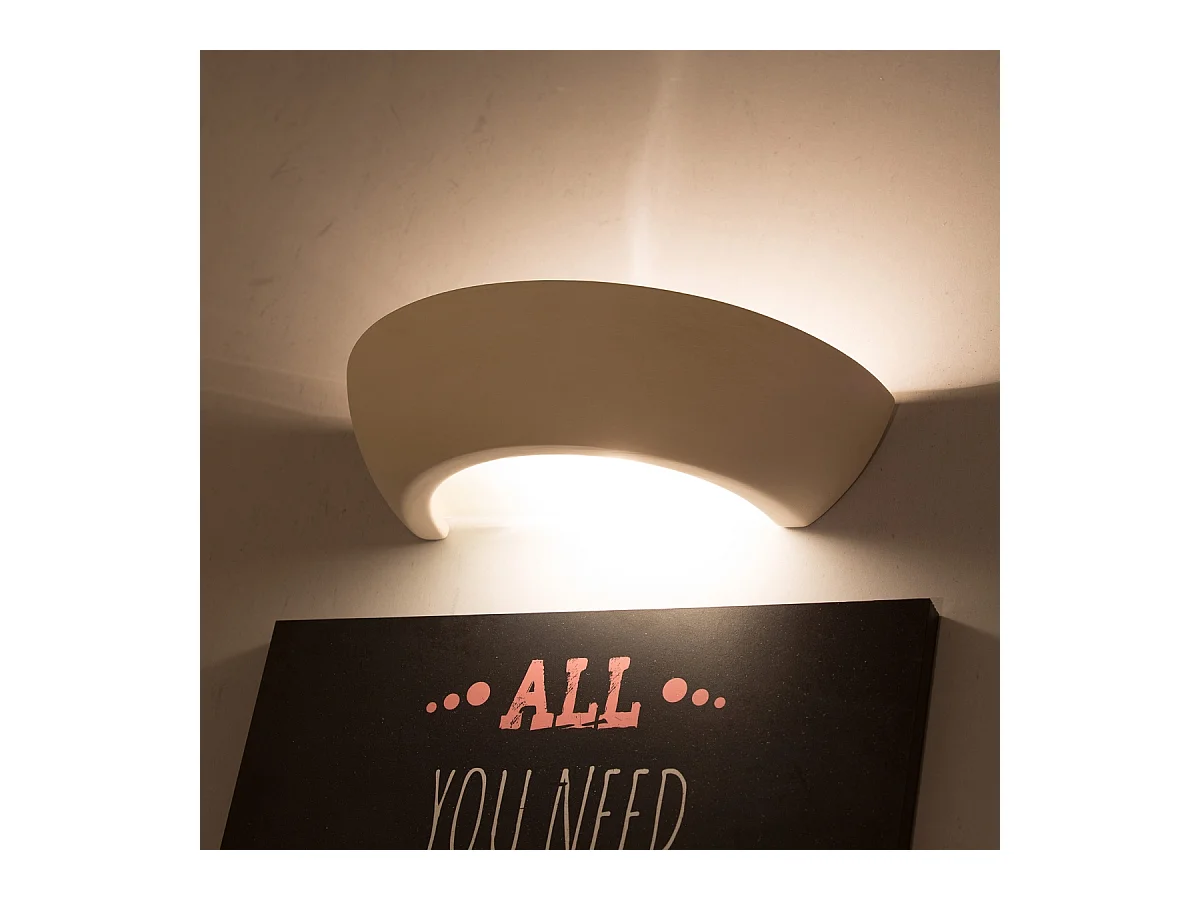 Sollux Applique murale à 1 ampoule en céramique blanche, E27