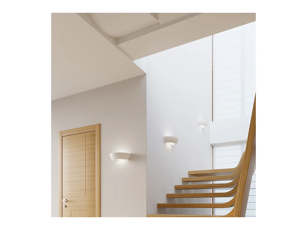 Sollux Applique murale à 1 ampoule en céramique blanche, E27