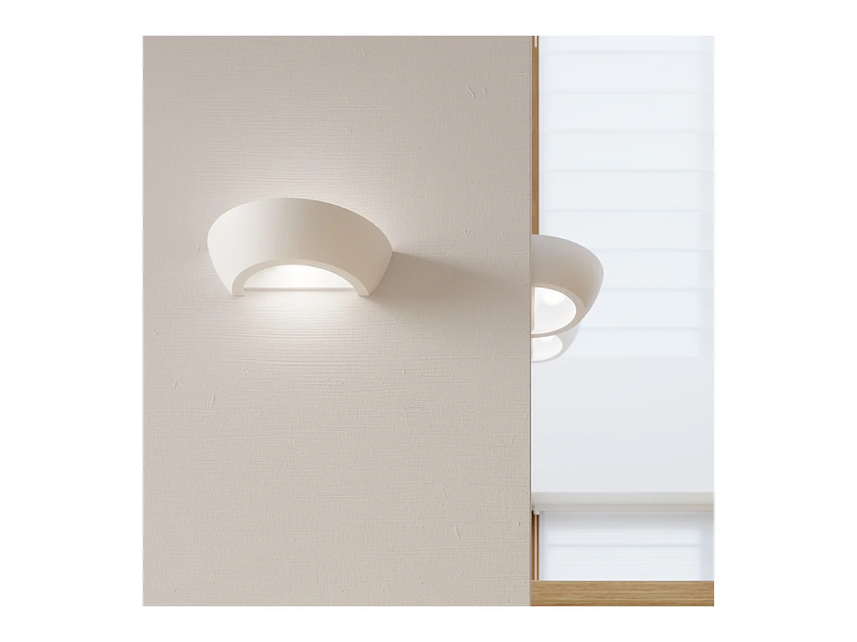 Sollux Applique murale à 1 ampoule en céramique blanche, E27