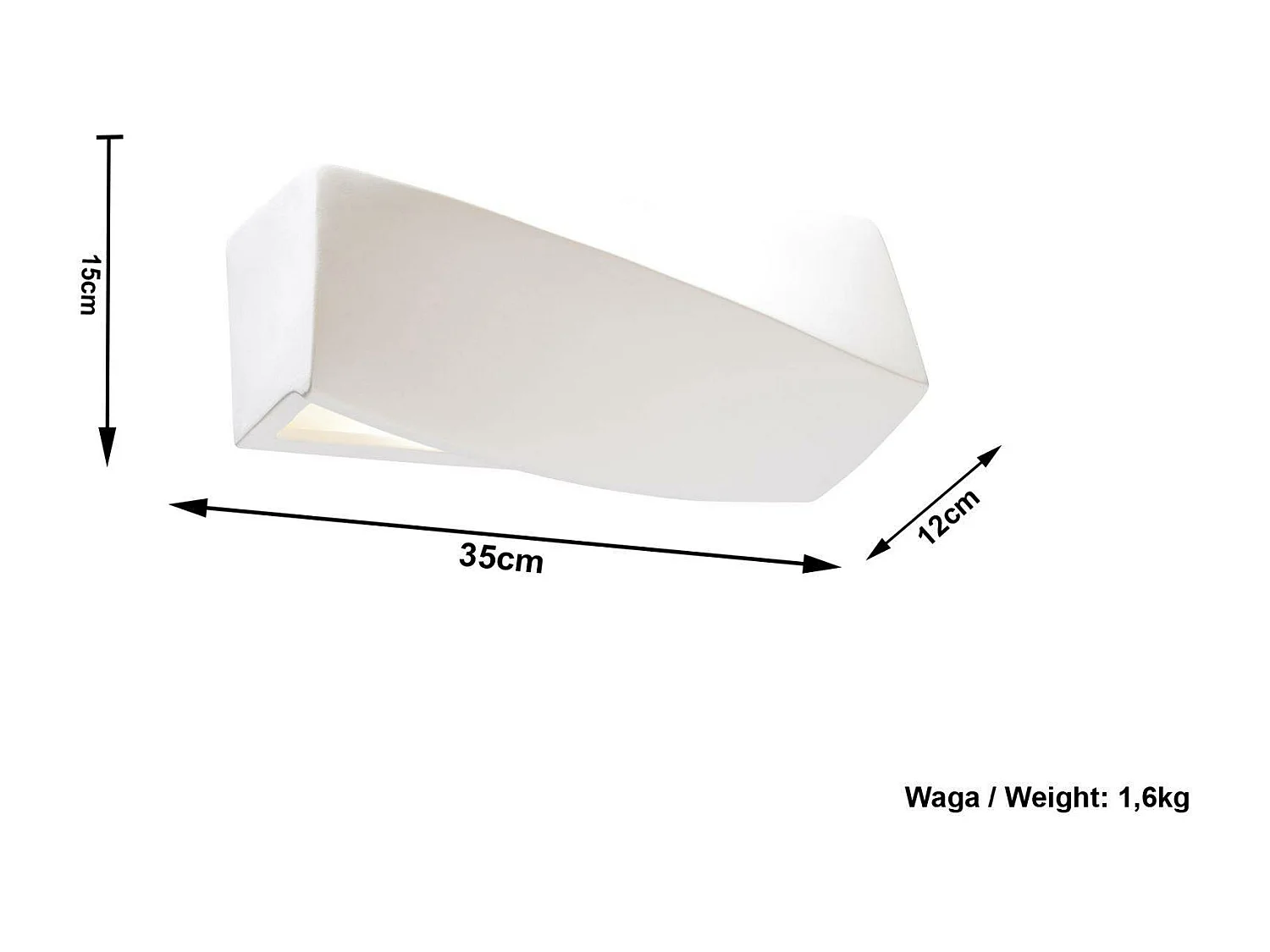 Sollux Applique murale à 1 ampoule en céramique blanche, E27