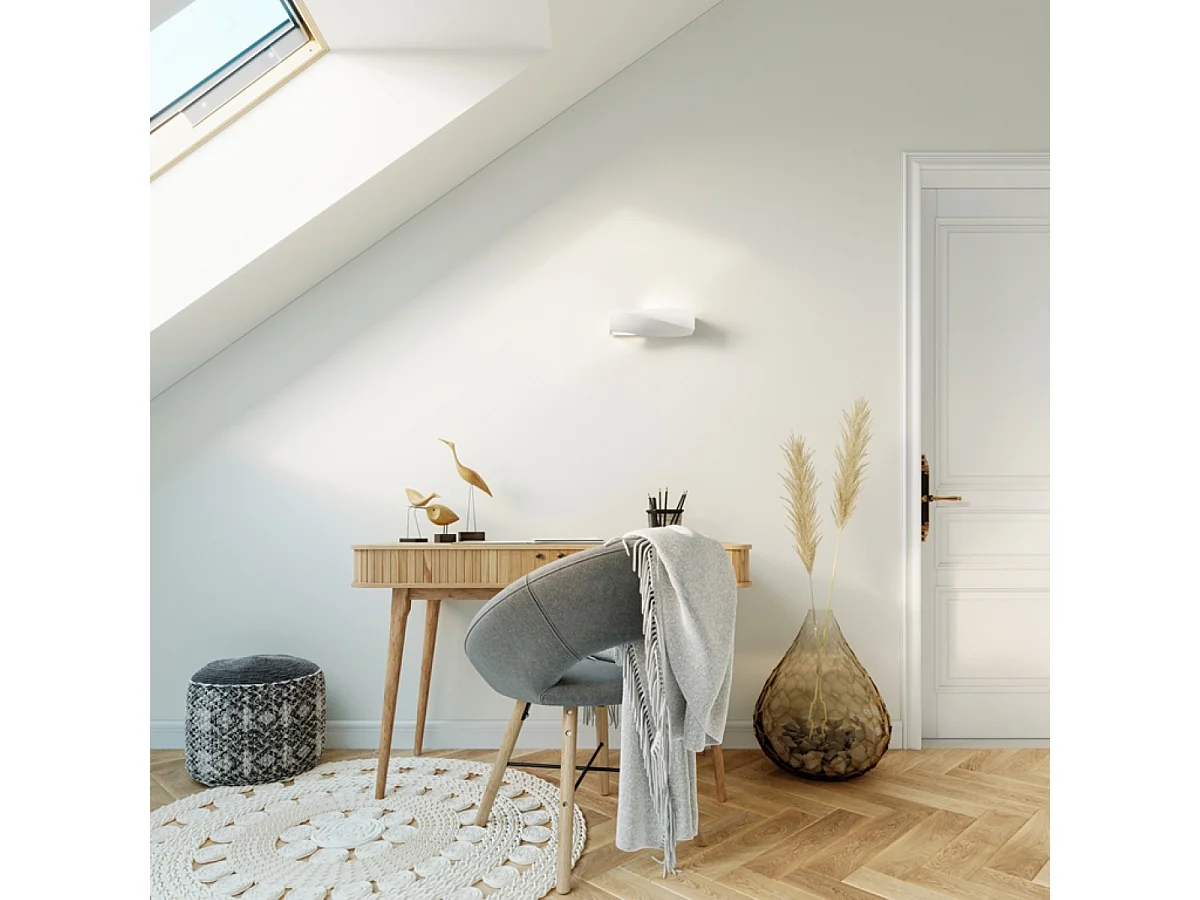 Sollux Applique murale à 1 ampoule en céramique blanche, E27