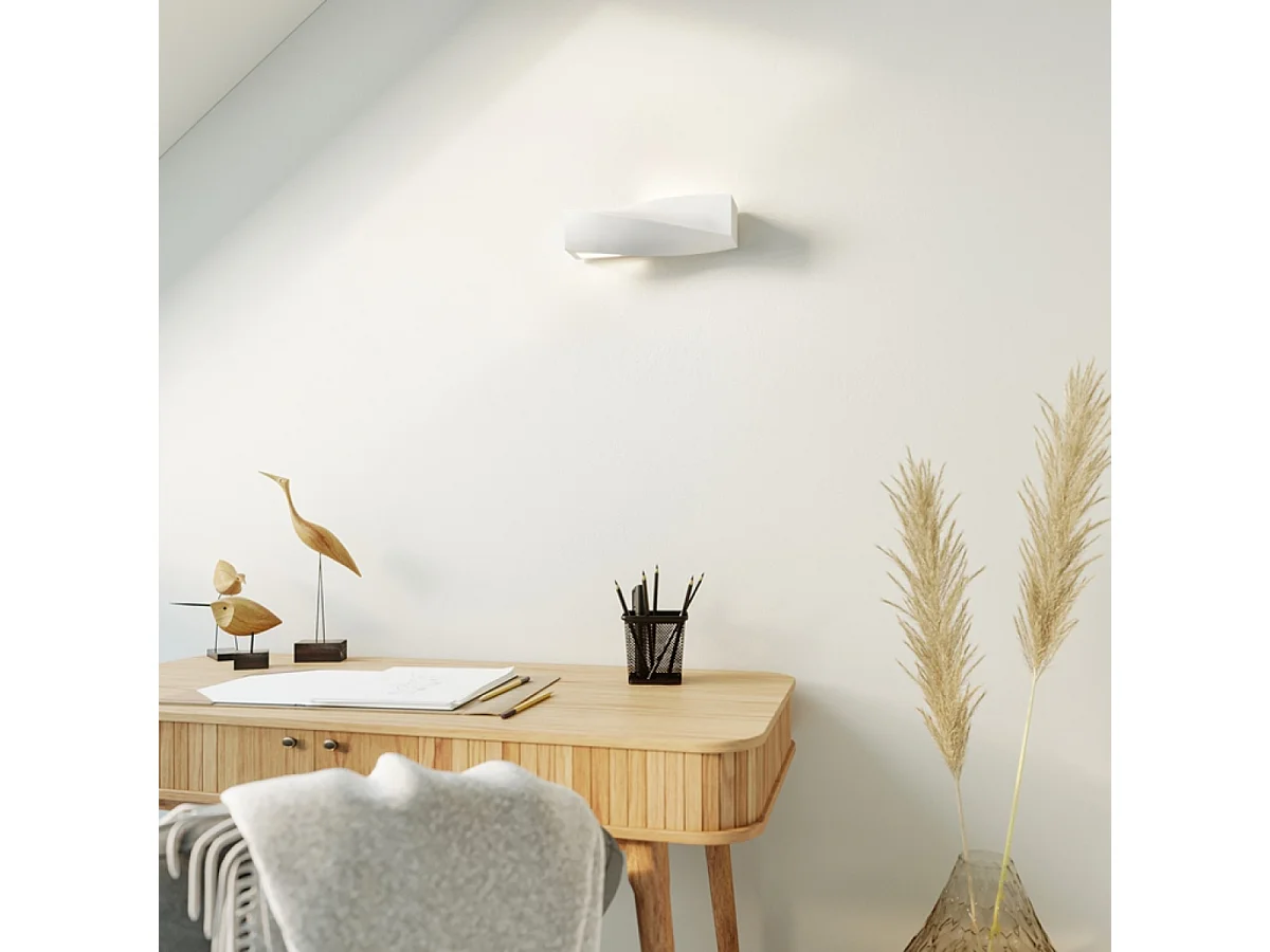 Sollux Applique murale à 1 ampoule en céramique blanche, E27