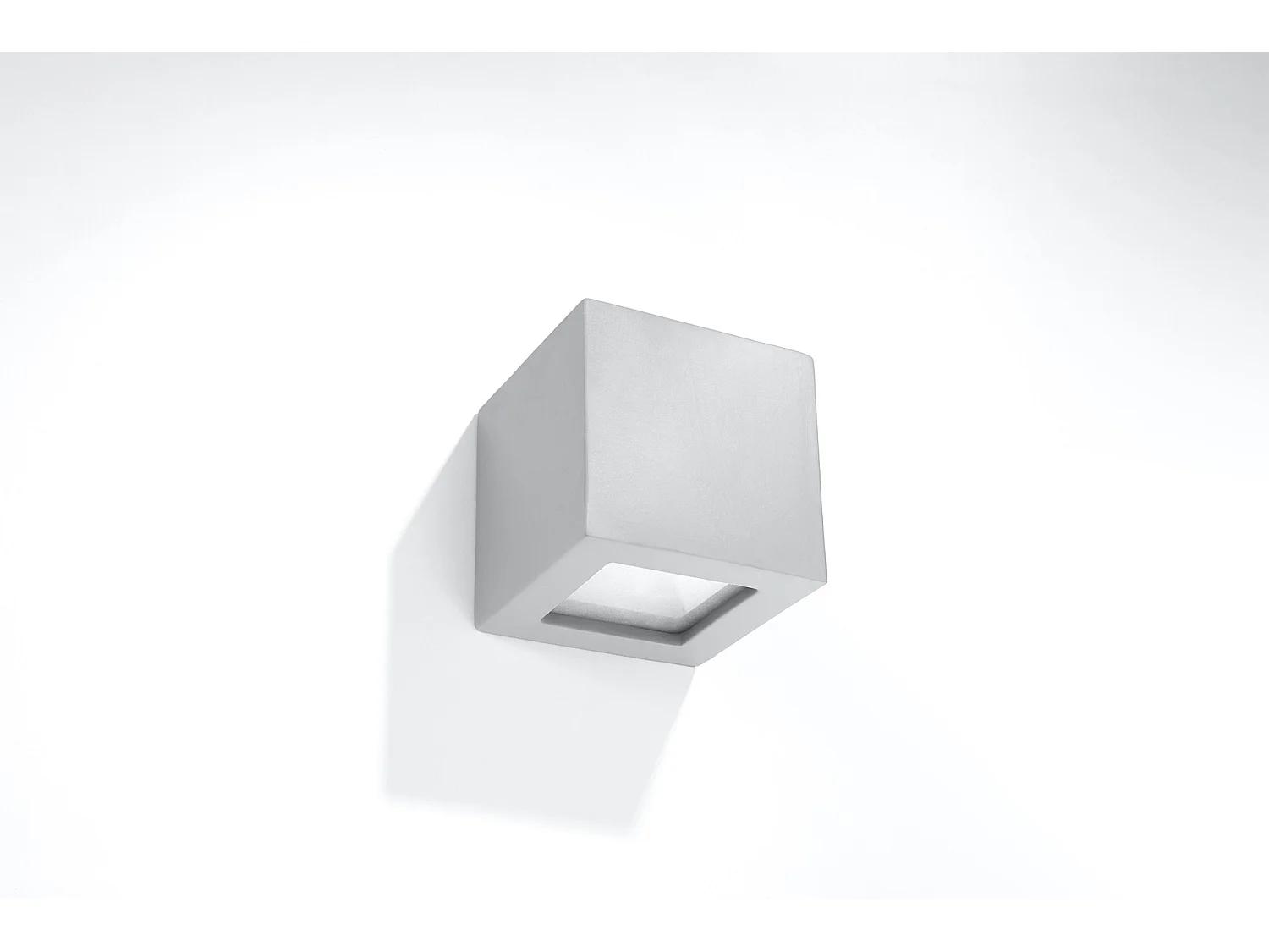 Candeeiros De Parede Leo Moderno, Cerâmica/Vidro - 1 Lichtbronnen - L.14 X H.14 Cm - Cinza