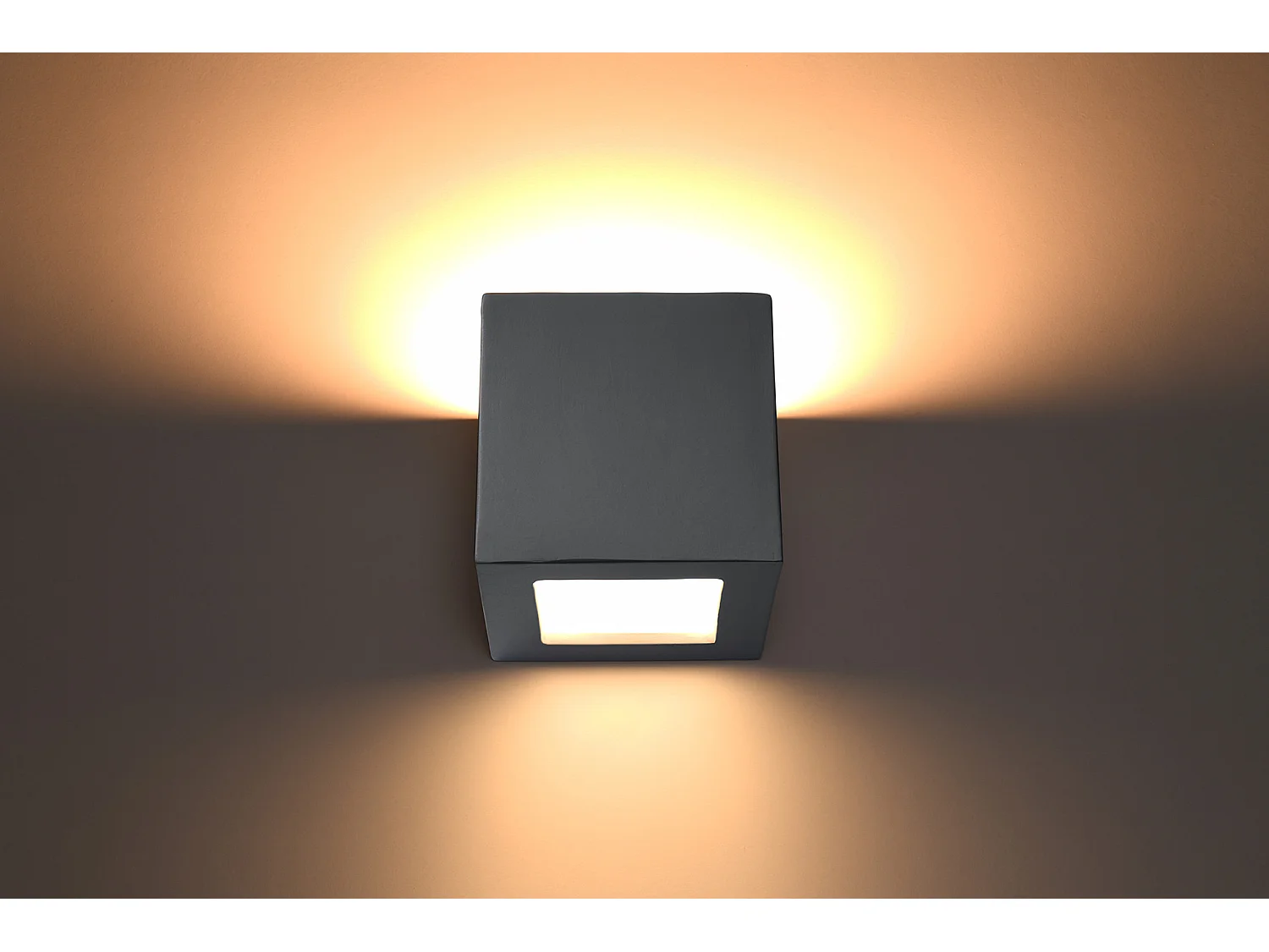 Candeeiros De Parede Leo Moderno, Cerâmica/Vidro - 1 Lichtbronnen - L.14 X H.14 Cm - Cinza