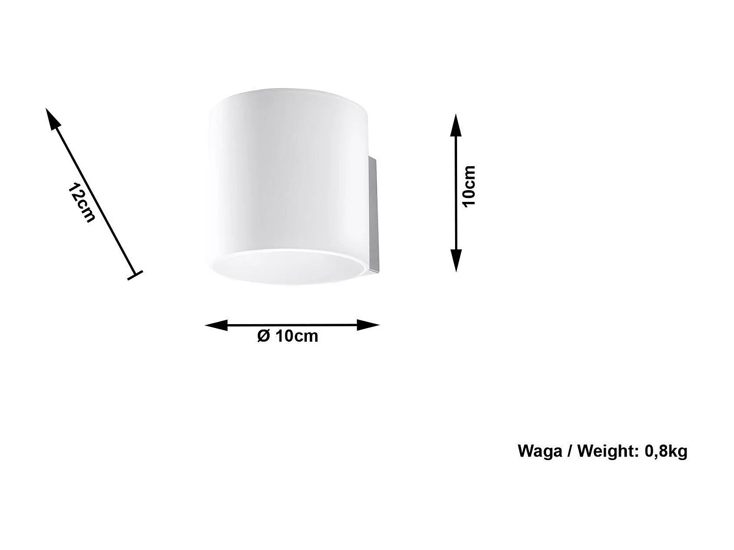 Kinkiet VICI szklany biały