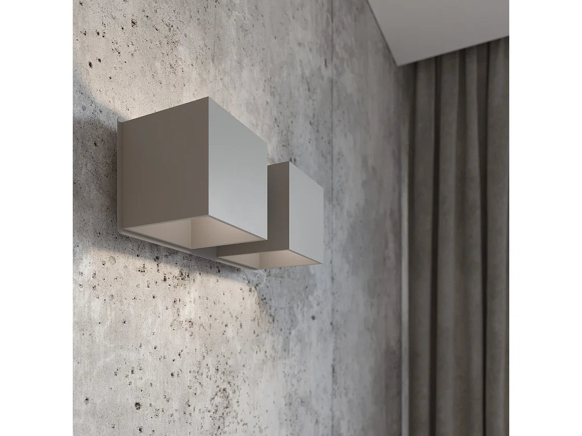 Sollux QUAD Applique Murale Twin Square Up & Down Gris G9