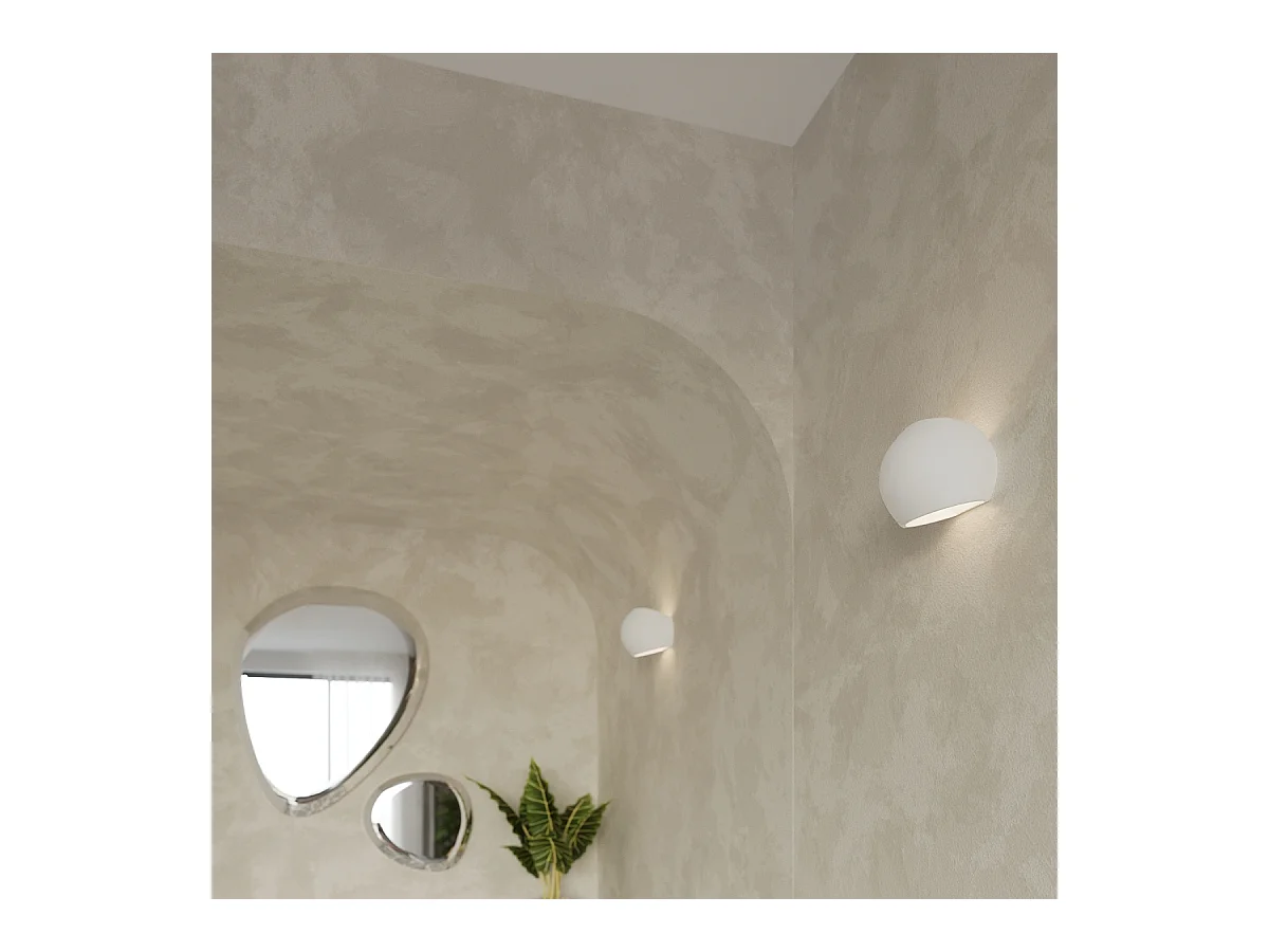 Sollux Applique murale à 1 ampoule en céramique blanche, E27