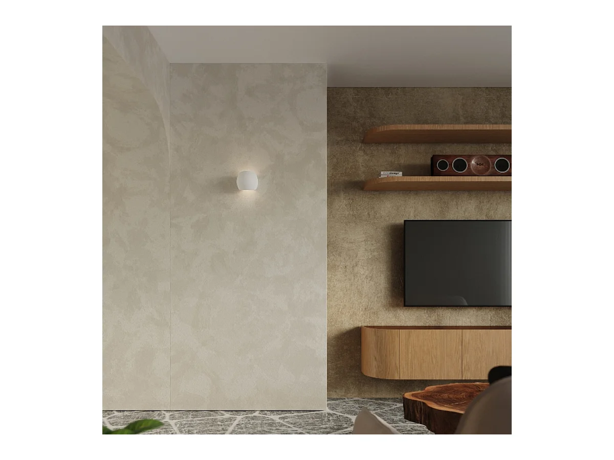 Sollux Applique murale à 1 ampoule en céramique blanche, E27