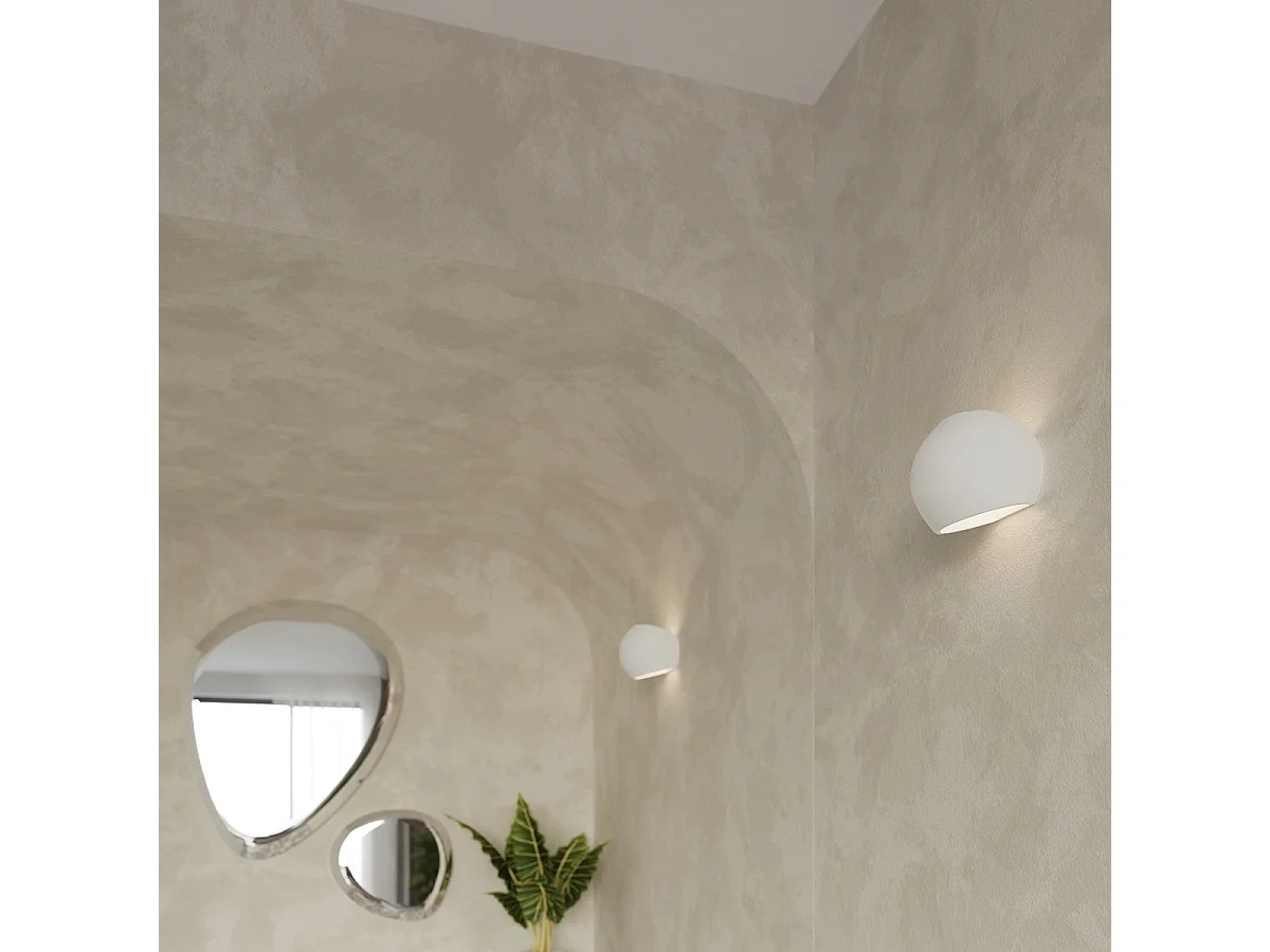 Sollux Applique murale à 1 ampoule en céramique blanche, E27