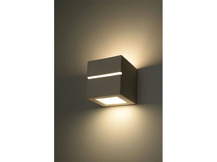 Sollux - 1 luz de pared de cerámica a ras de suelo blanca, E27