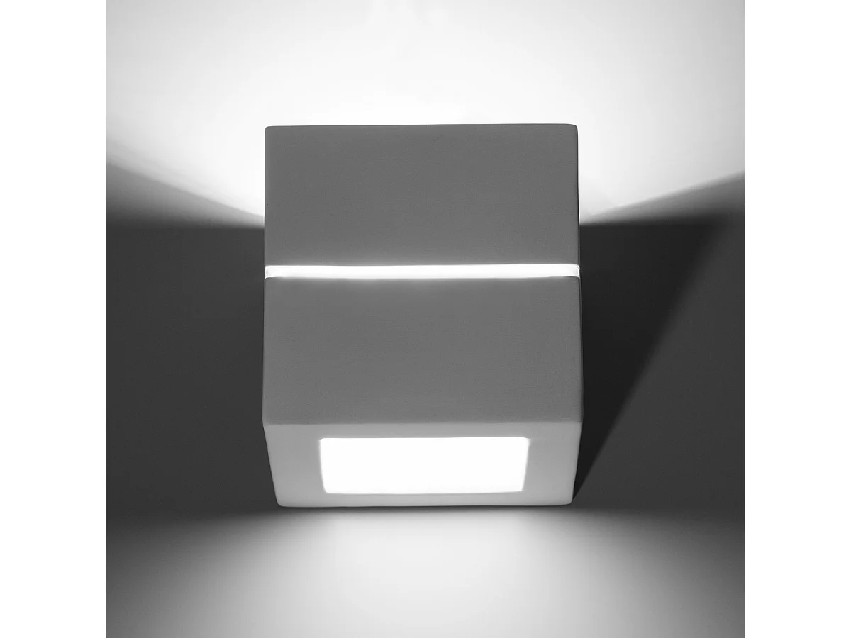 Sollux Applique murale à 1 ampoule en céramique blanche, E27