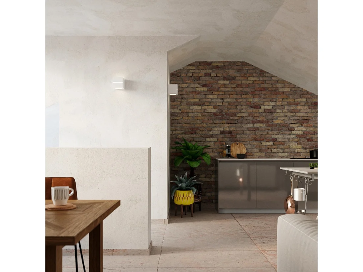 Sollux Applique murale à 1 ampoule en céramique blanche, E27