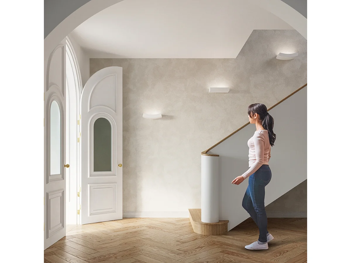 Plaster Aufwärtsstrahlerers Wall Lamp White G9 Gips Aufwärtsstrahlerers Wandleuchte Weiß G9