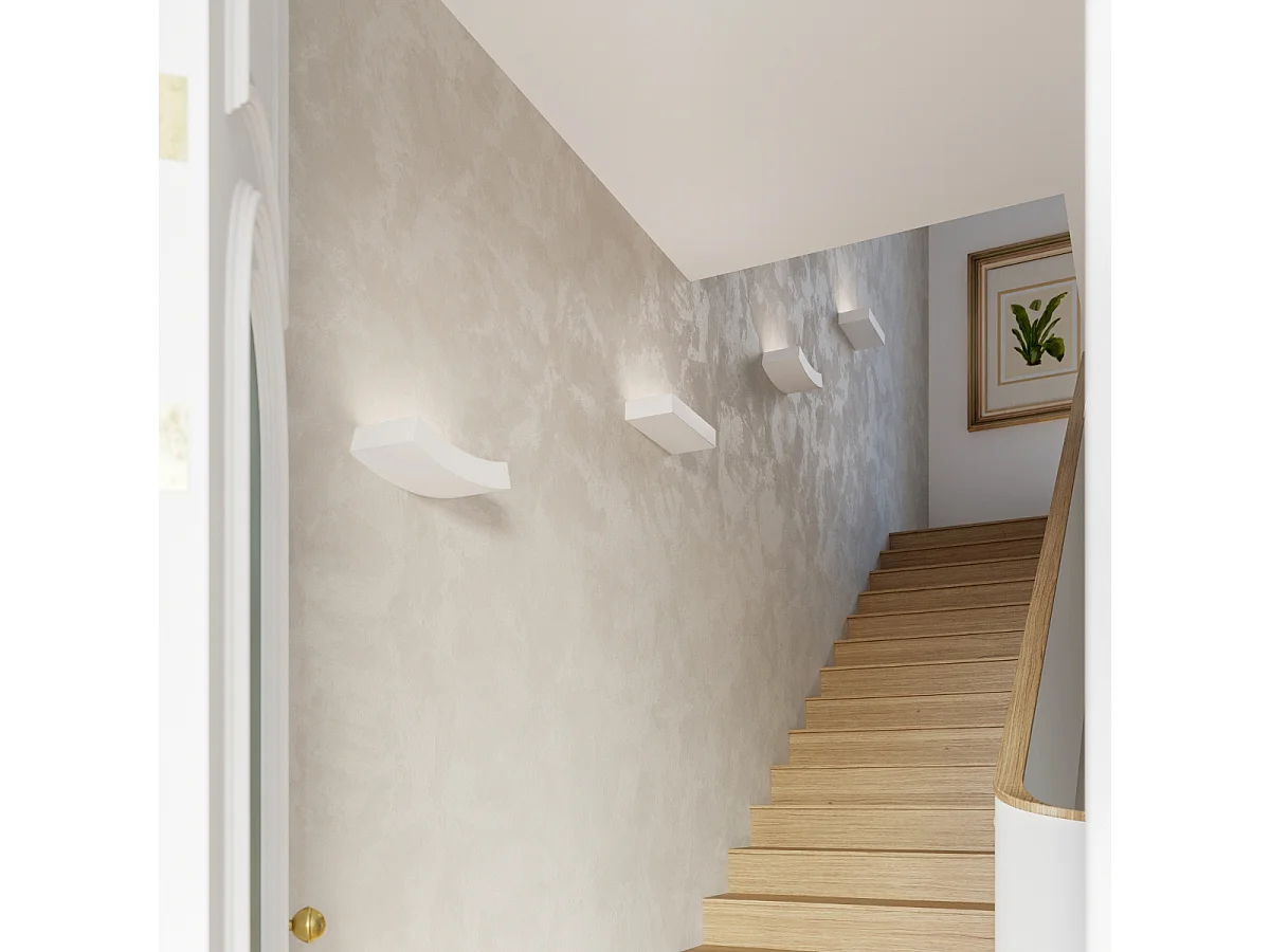 Plaster Aufwärtsstrahlerers Wall Lamp White G9 Gips Aufwärtsstrahlerers Wandleuchte Weiß G9