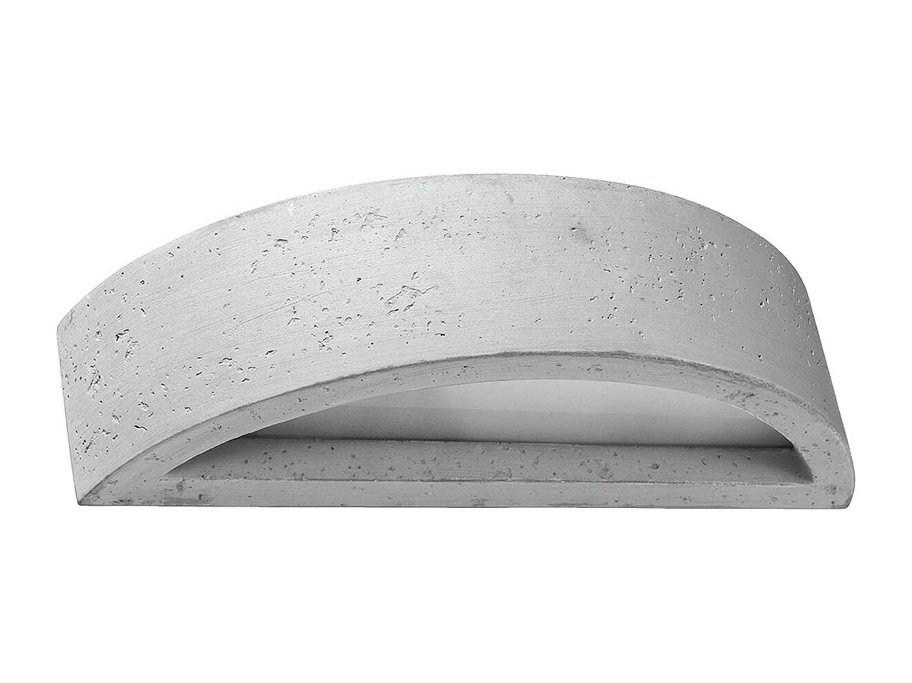 Candeeiros De Parede Atena Moderno, Concreto/Vidro - 1 Lichtbronnen - L.40 X H.10 Cm - Cinza