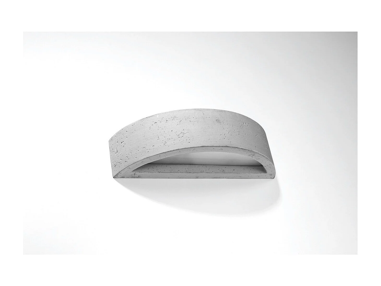 Candeeiros De Parede Atena Moderno, Concreto/Vidro - 1 Lichtbronnen - L.40 X H.10 Cm - Cinza