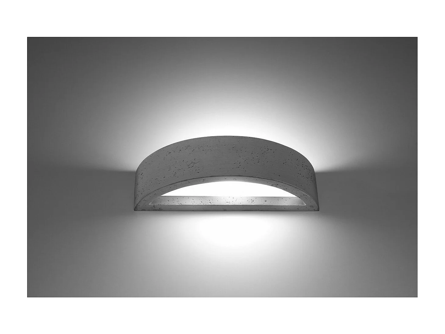 Candeeiros De Parede Atena Moderno, Concreto/Vidro - 1 Lichtbronnen - L.40 X H.10 Cm - Cinza