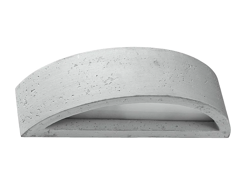 Candeeiros De Parede Atena Moderno, Concreto/Vidro - 1 Lichtbronnen - L.40 X H.10 Cm - Cinza