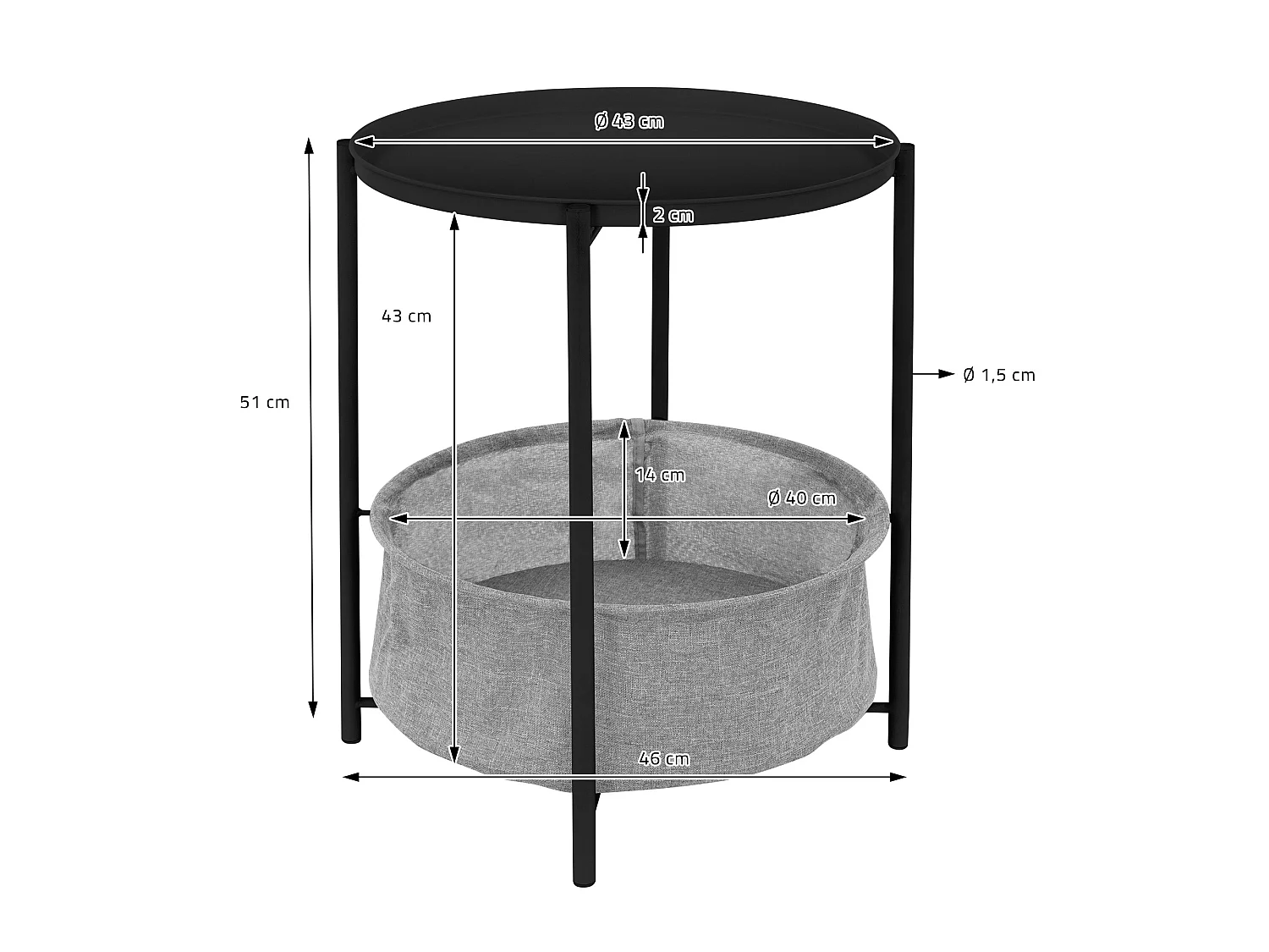 Tavolino con cestino Tavolino da caffè Tavolino portaoggetti Tavolino da divano