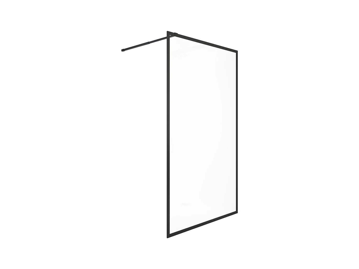 Parete per doccia walk in 100 x 200 cm Nero opaco Vetro temperato  - AMBERI