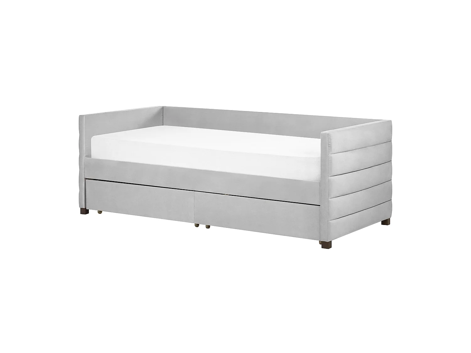 Tagesbett Samtstoff grau mit Lattenrost 90 x 200 cm 2 Schubladen modern Marray